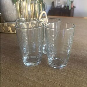 Vintage libbey crisa 7 ring Clear Glass Tumbler Set - Pack of 4